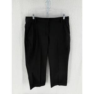 Puma Black Puma‎ Side Pockets Button Closure Belt Capri Pants Womens Size 10